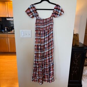 Anthropologie Multicolor Plaid Maxi Dress